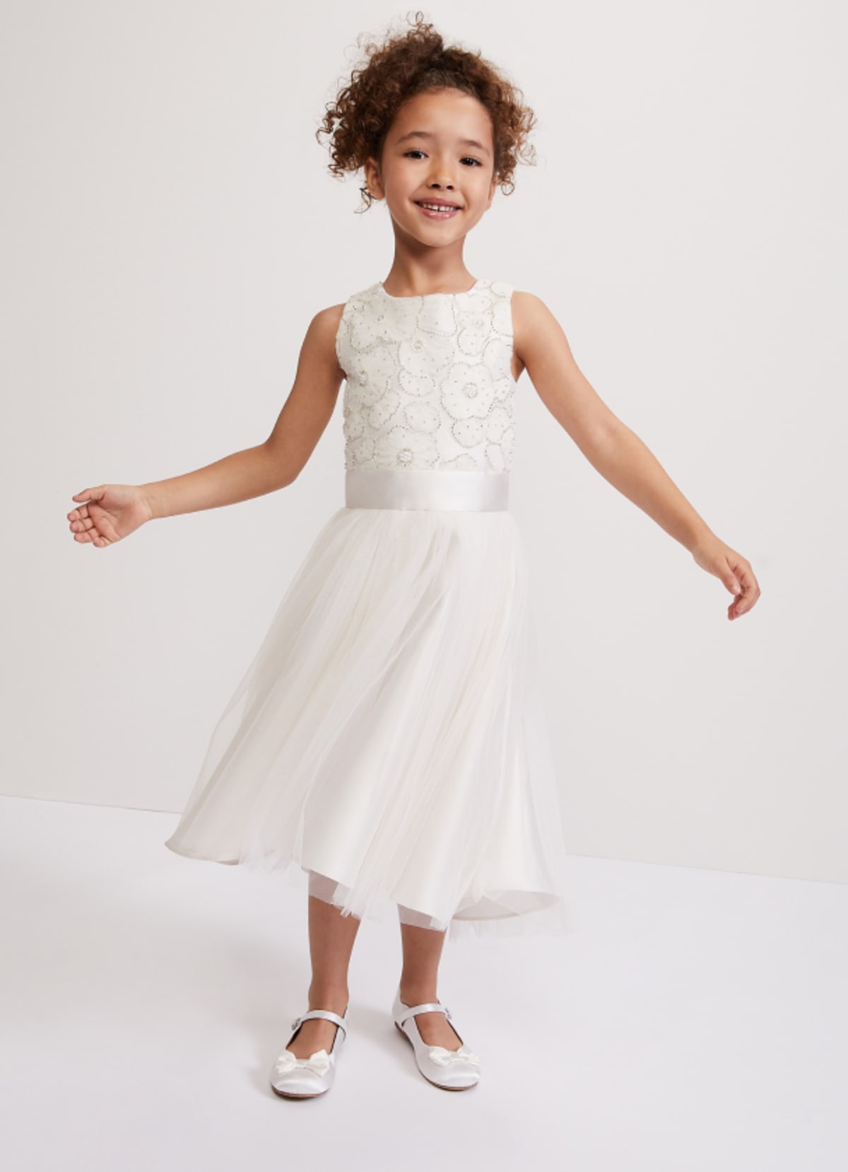 Girl in Phase Eight flower girl dress