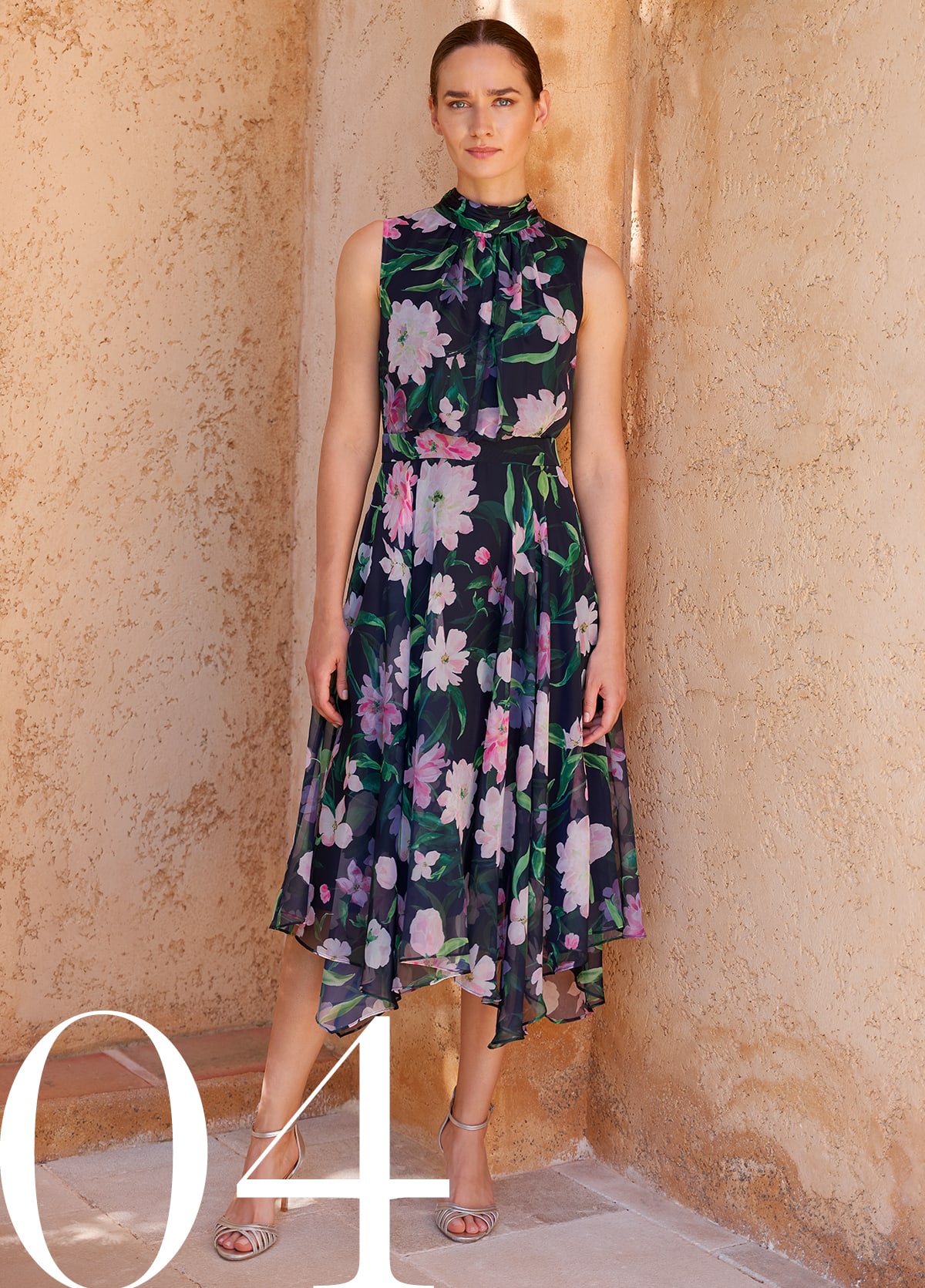 Woman wearing Phase Eight Lucinda floral dress