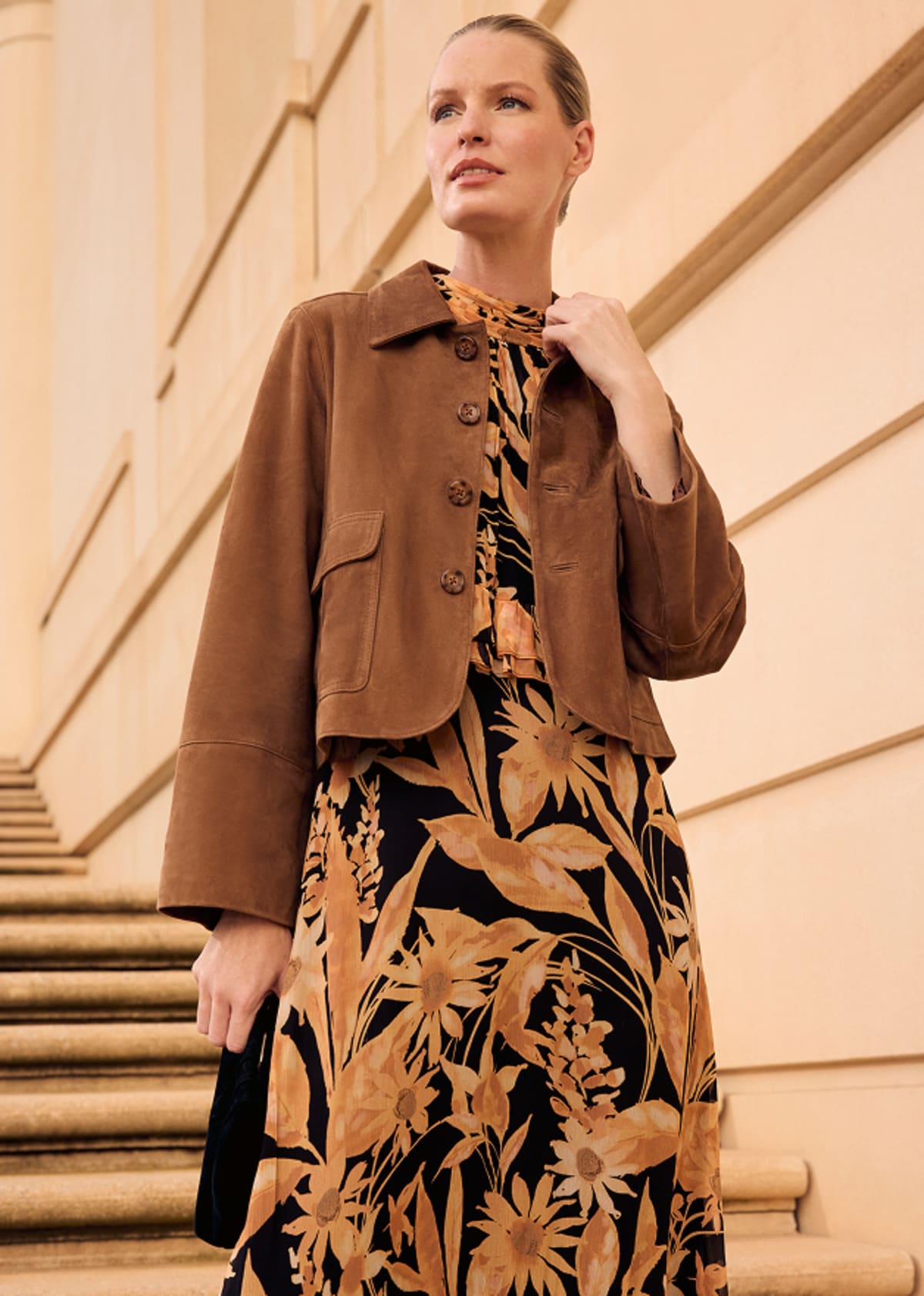 Woman wearing Phase Eight jacket