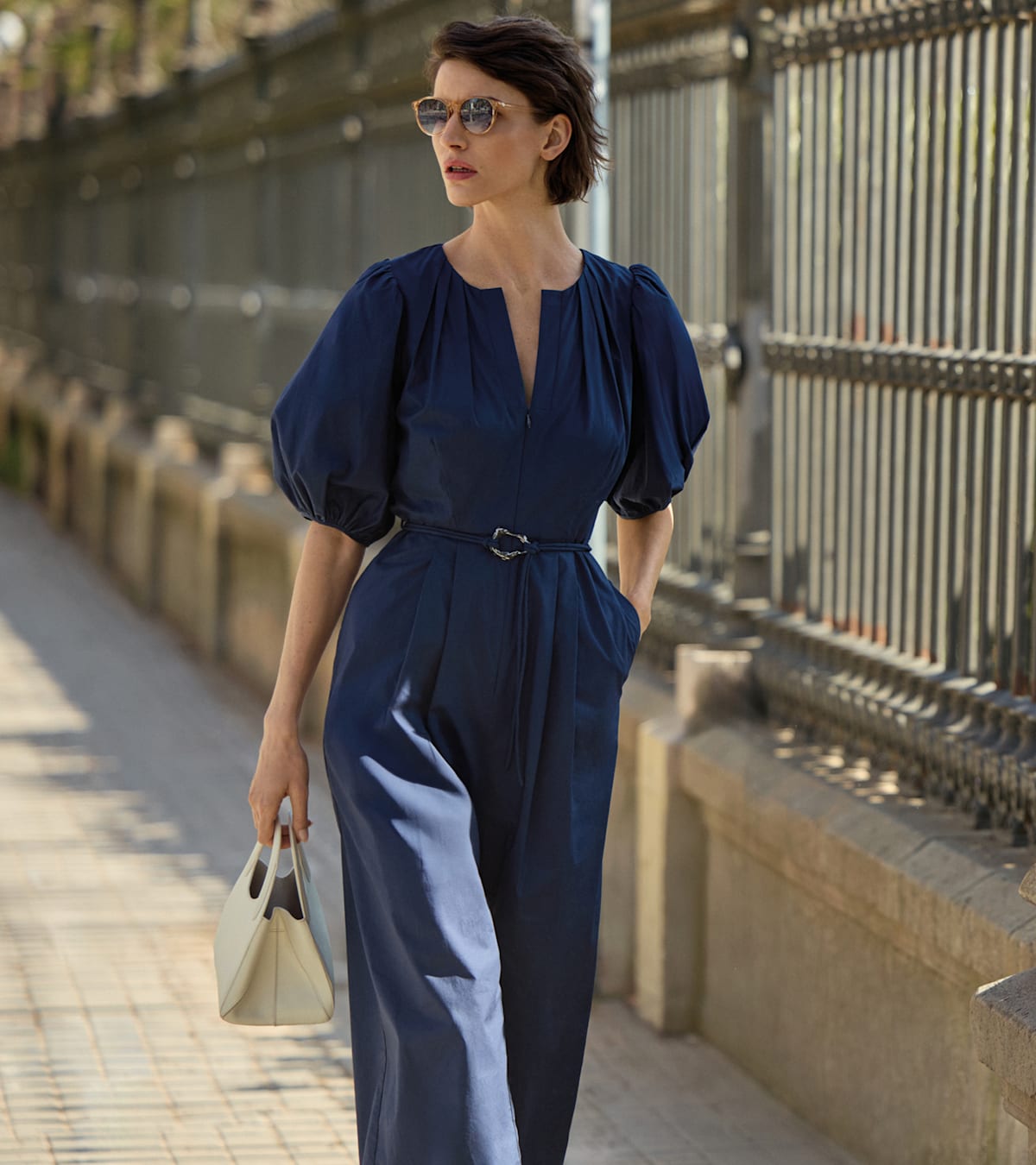 Woman wearing Phase Eight jumpsuit