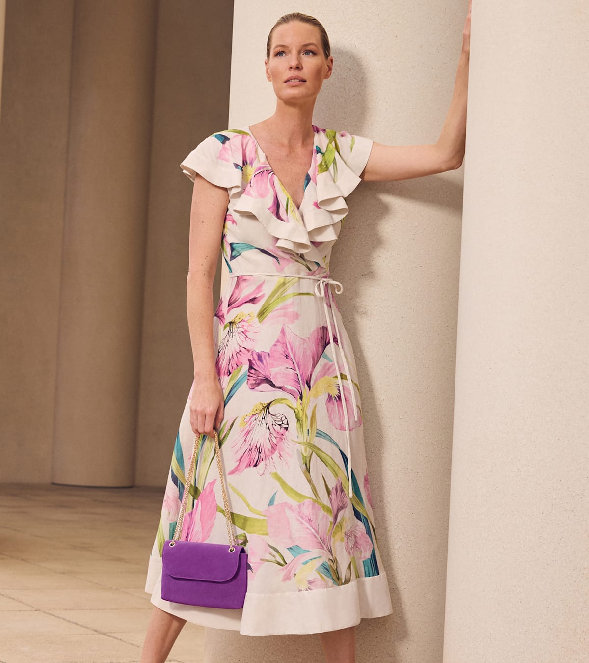 Woman wearing Phase Eight dress