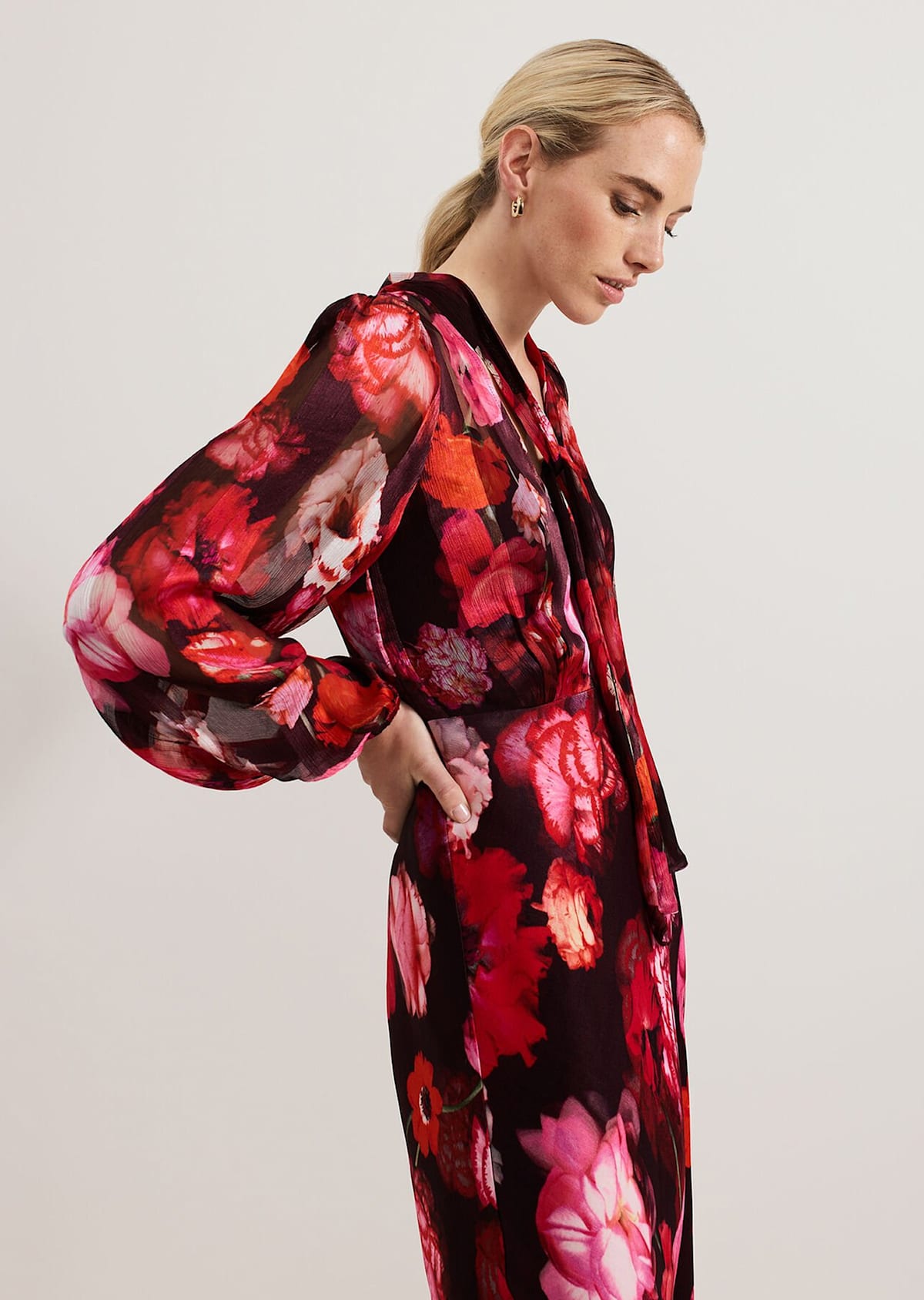 Woman wearing Phase Eight races outfit