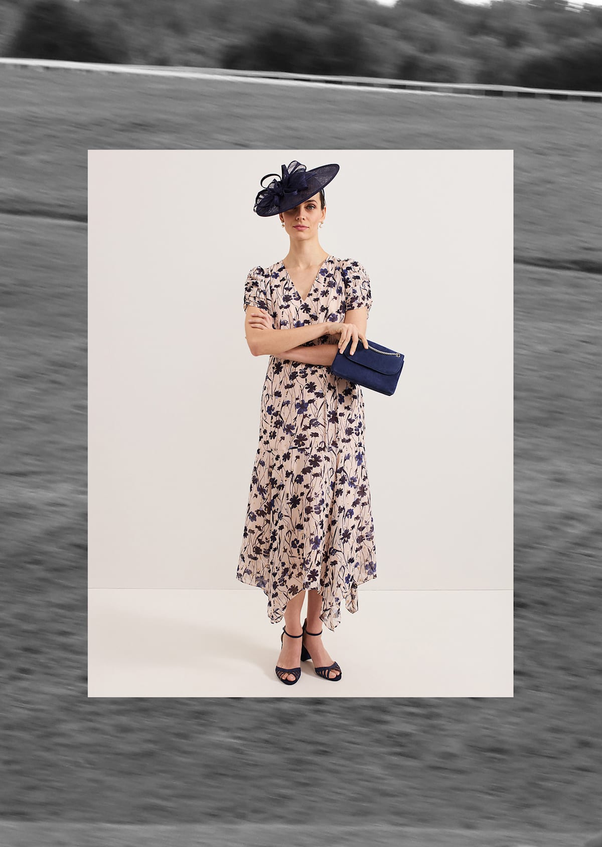 Woman wearing Phase Eight event dress