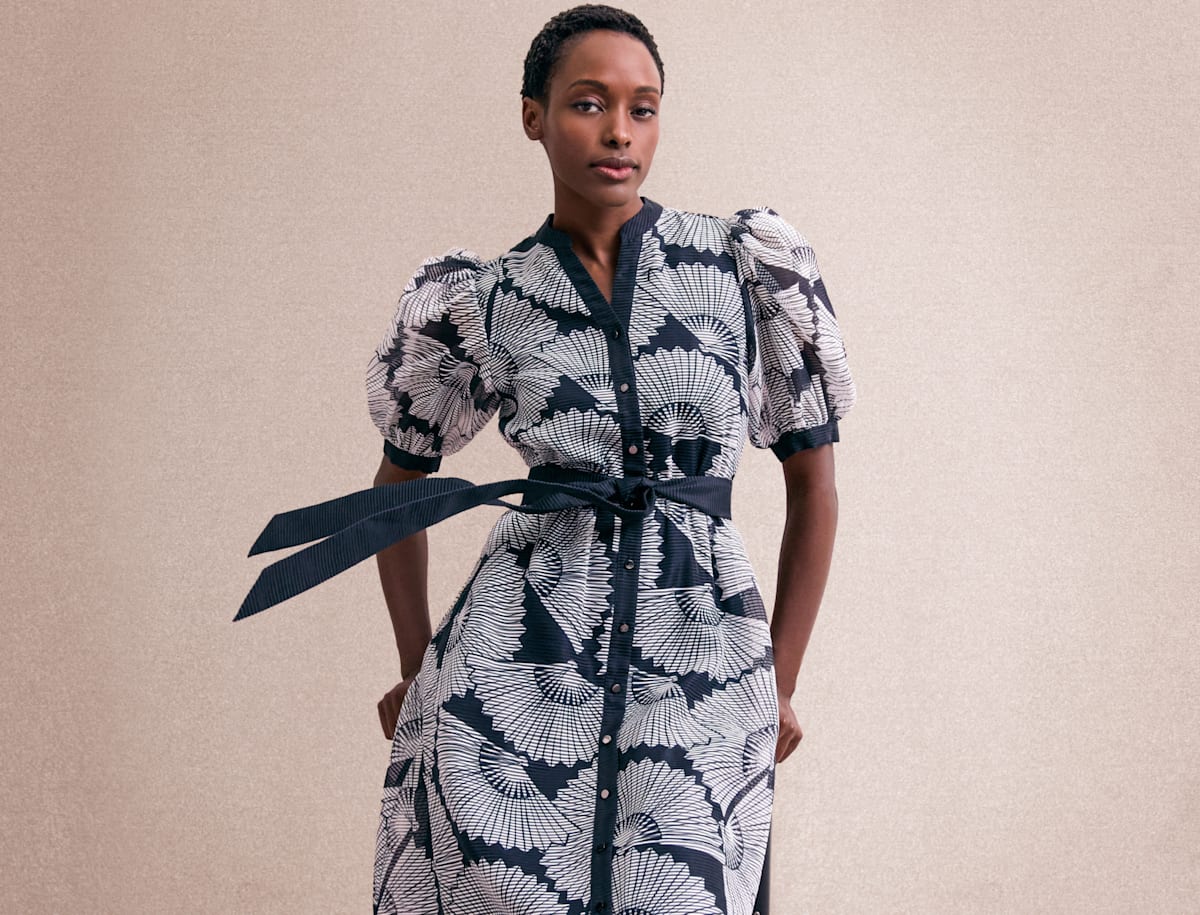 Woman wearing Phase Eight Juliette floral dress