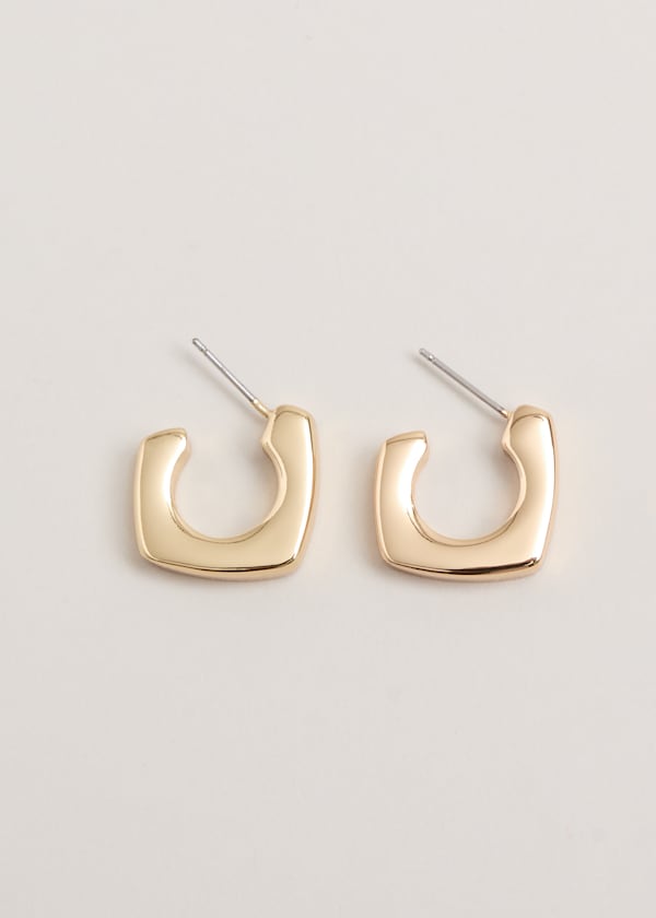 Gold Square Hoop Earrings