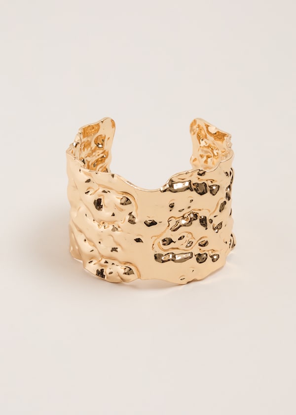 Gold Hammered Cuff