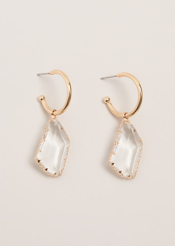 Stone Hoop Earrings