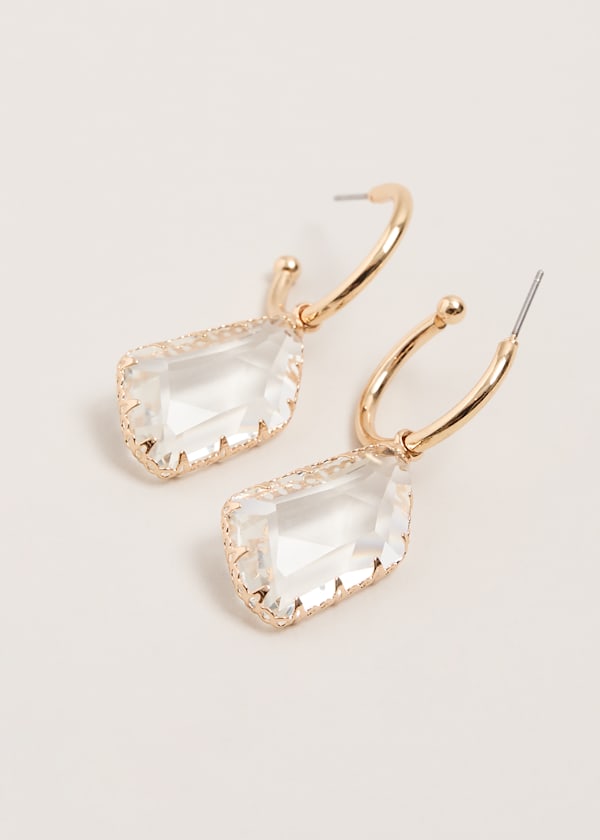Stone Hoop Earrings