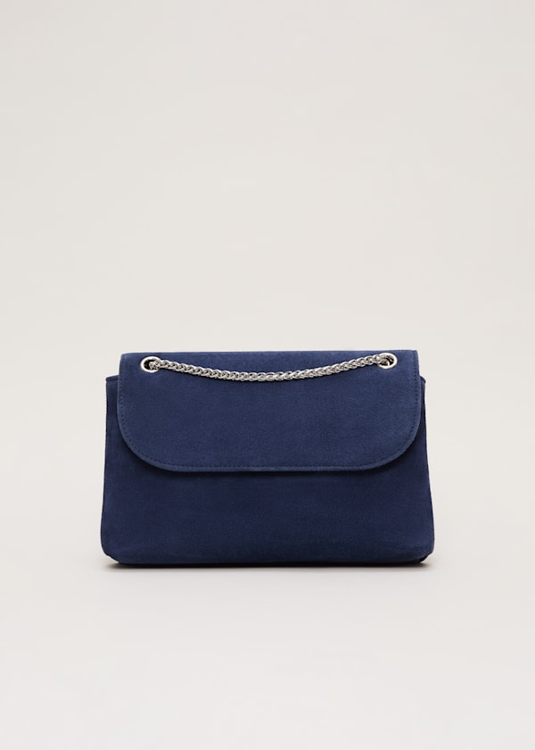 Navy Suede Clutch