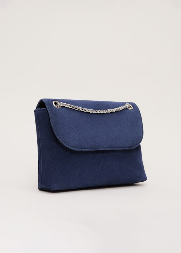 Navy Suede Clutch