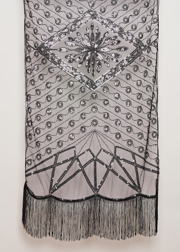 Black Beaded Scarf
