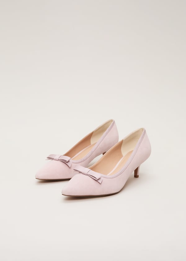 Pink Bow Kitten Court Shoe