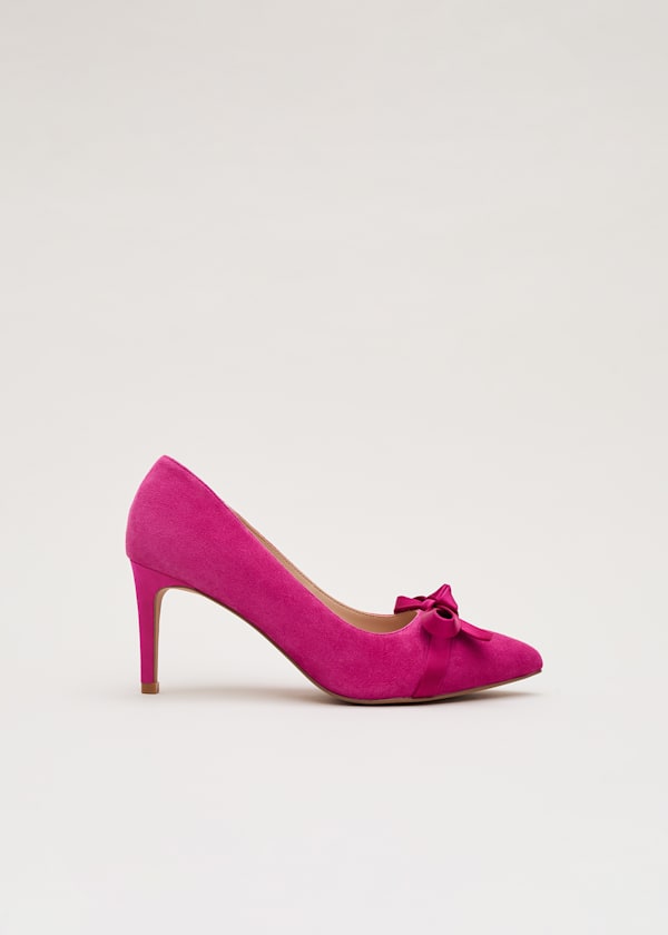 Pink Suede Bow Shoe
