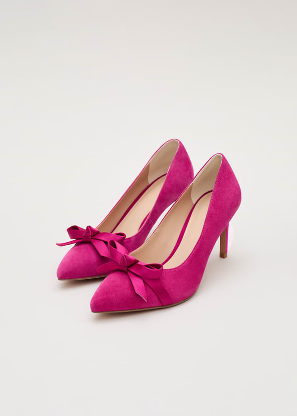 Pink Suede Bow Shoe