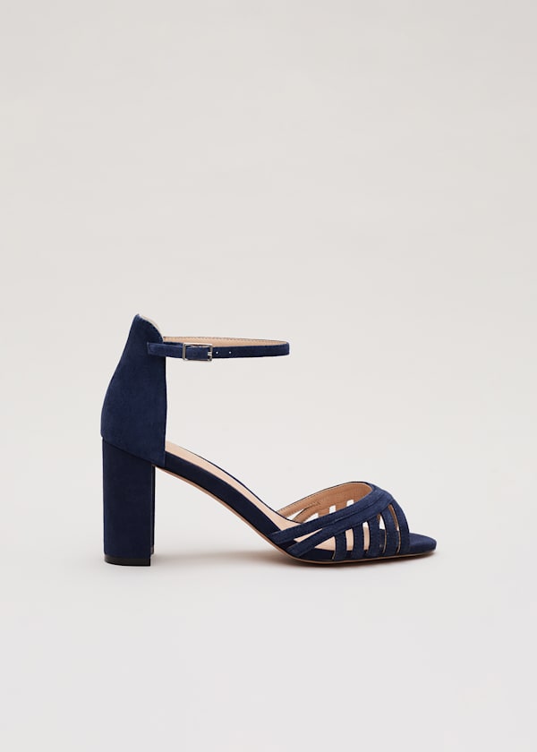 Navy Block Heel