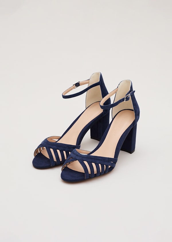 Navy Block Heel