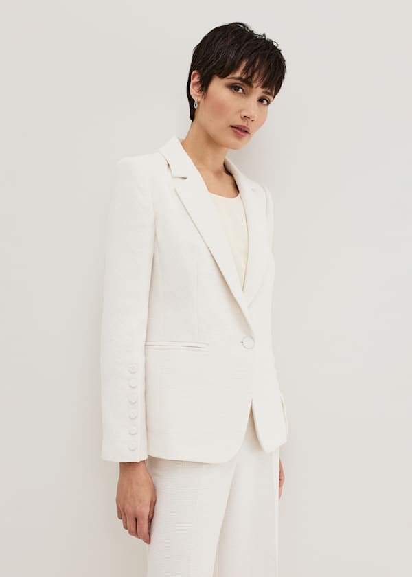Bridgette Cream Textured Blazer