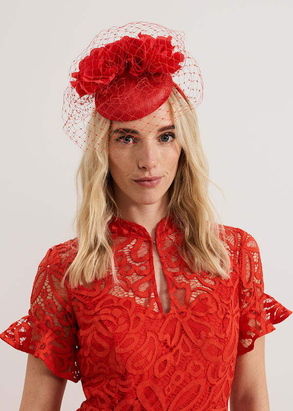 Red Flower Pillbox