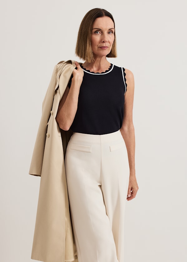 Liz scallop knit Shell Top