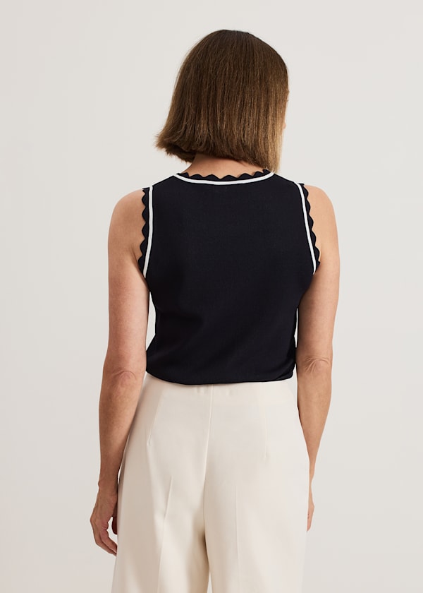 Liz scallop knit Shell Top