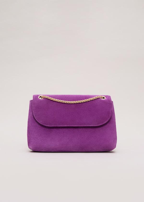 Suede Chain Clutch