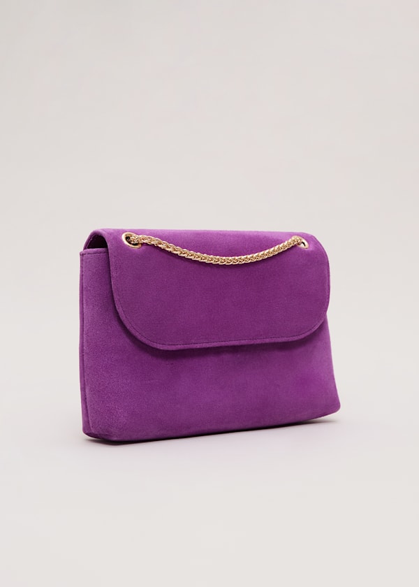 Suede Chain Clutch