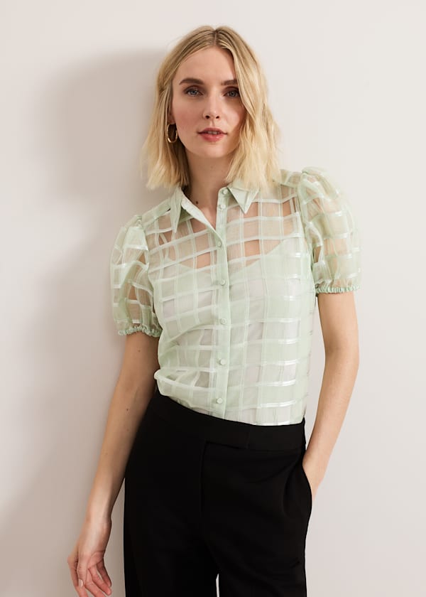 Angie Check Blouse