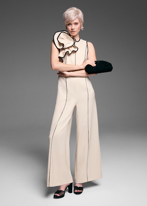 Lucille Ruffle Wide Leg Jumpsuit