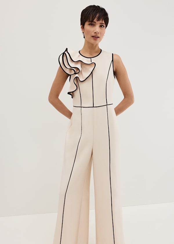 Lucille Ruffle Wide Leg Jumpsuit