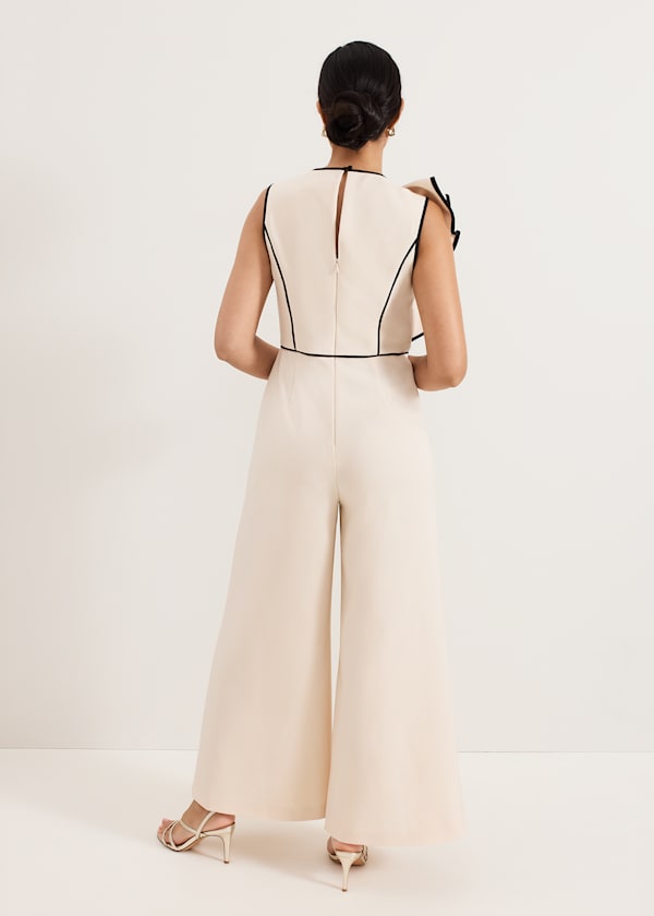 Petite Lucille Ruffle Wide Leg Jumpsuit