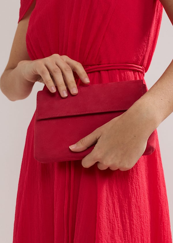 Suede Clutch Bag