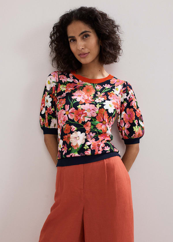 Mel Printed Knit Top