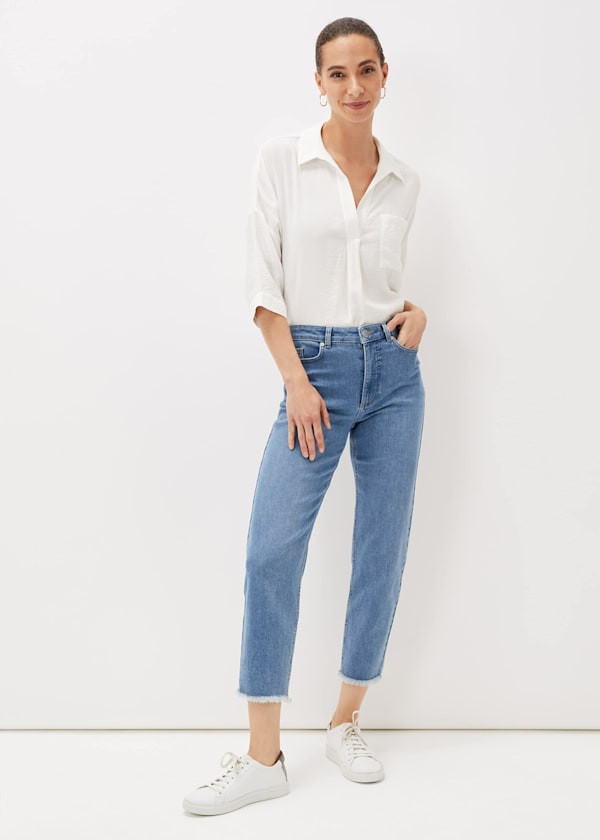 Petra Raw Hem Straight Leg Jeans