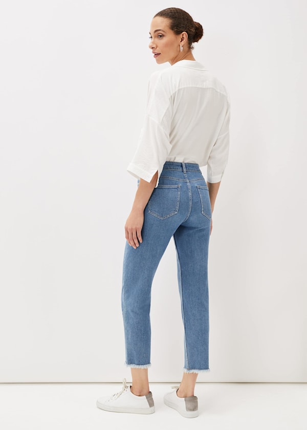 Petra Raw Hem Straight Leg Jeans