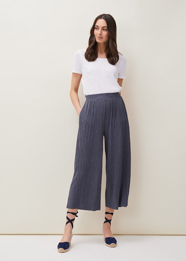 Bradie Plisse Wide Leg Trousers