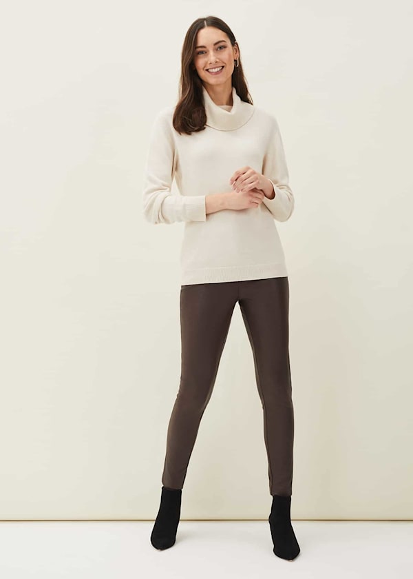 Kristina Faux Leather Jeans