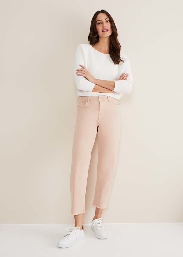 Petra Raw Hem Straight Leg Jean