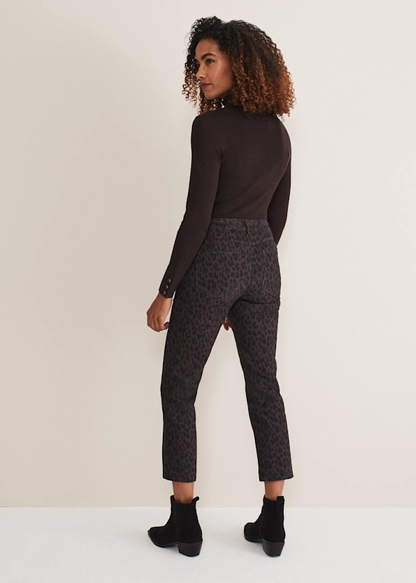 Ramona Leopard Print Straight Leg Jean