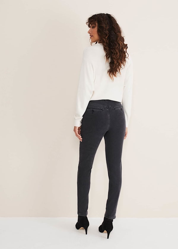 Hailee Topstitch Skinny Jeans