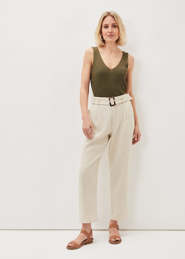 Hazel Linen Tapered Trousers