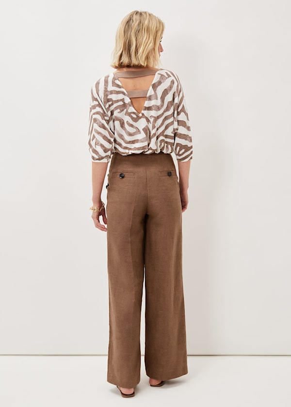Cassandra Linen Wide Leg Trousers