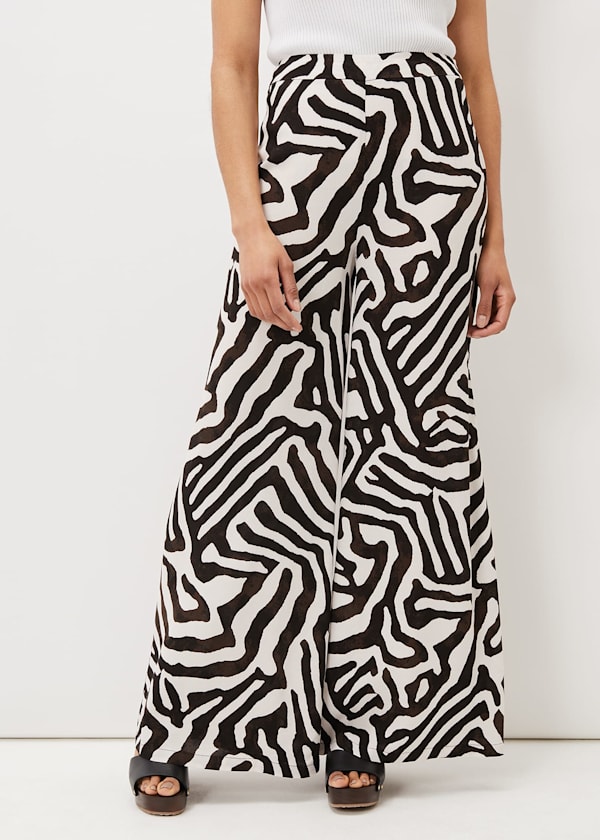 Isabelle Zebra Print Wide Leg Trouser