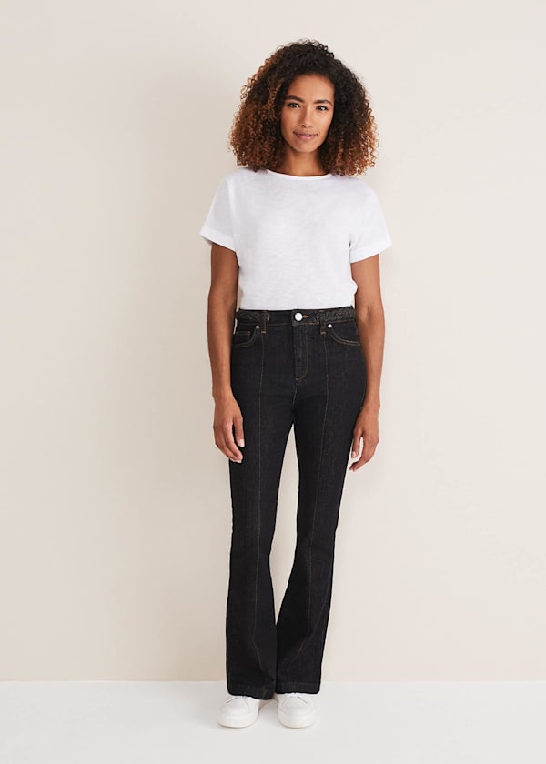 Ayca Topstitch Bootcut Jeans