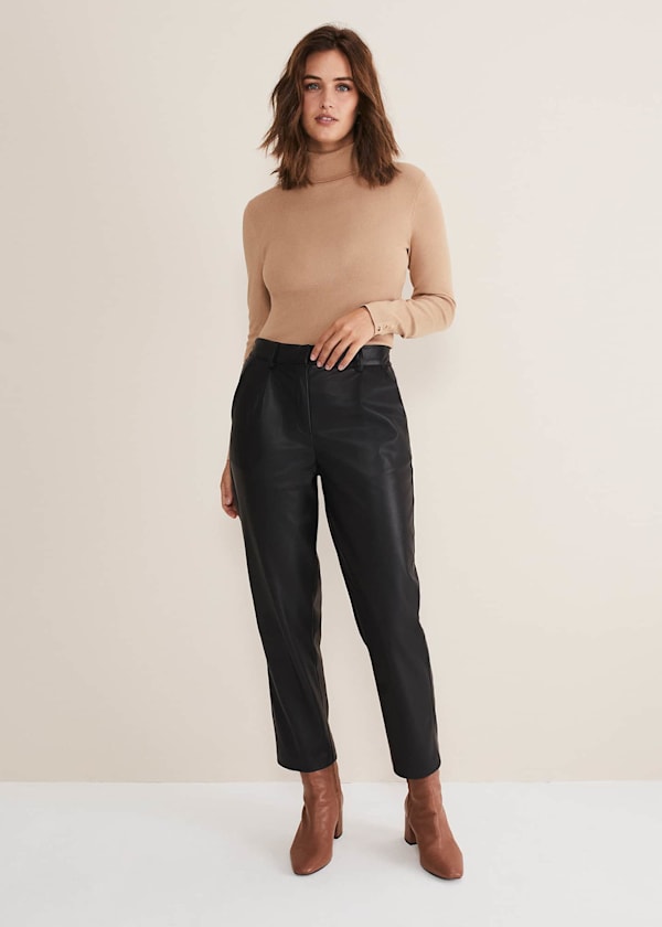 Rya Pleather Straight Leg Trouser