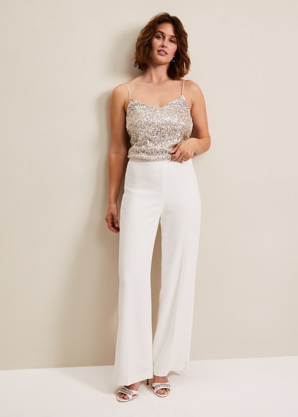 Beatriz Satin Wide Leg Bridal Trousers