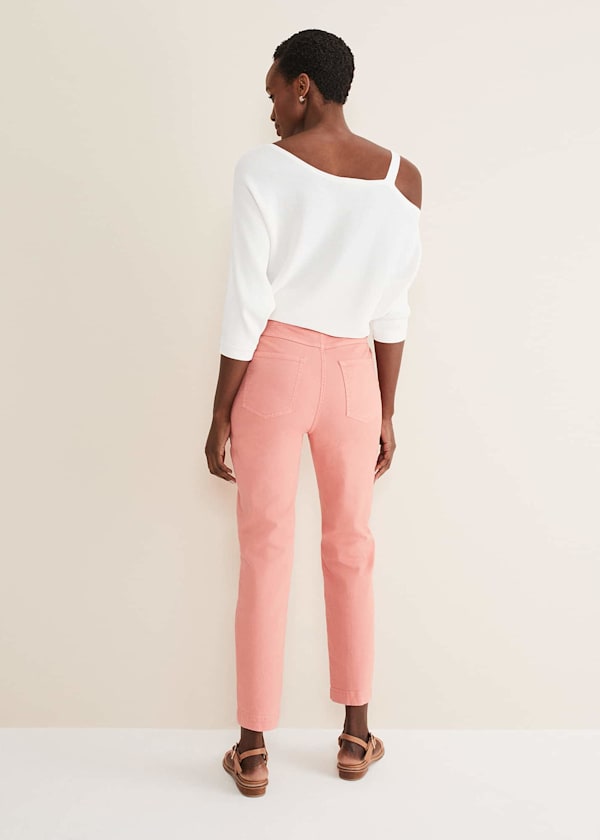Karlie Button Through Straight Leg Jeans