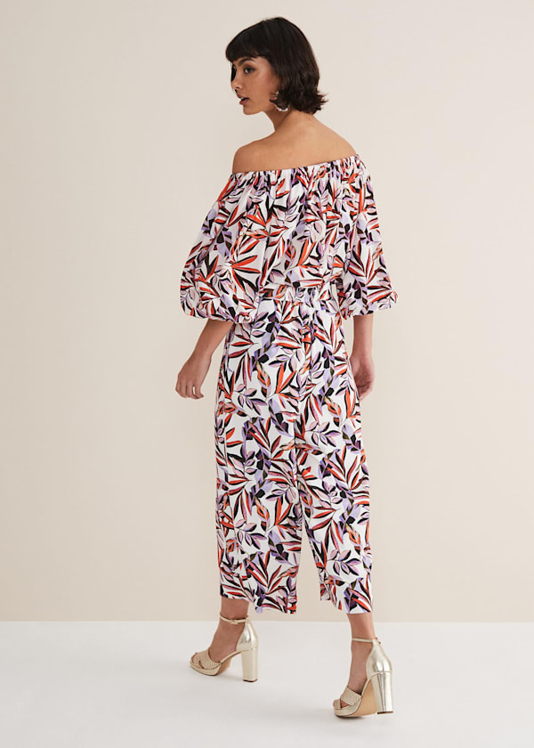 Lois Leaf Print Culottes