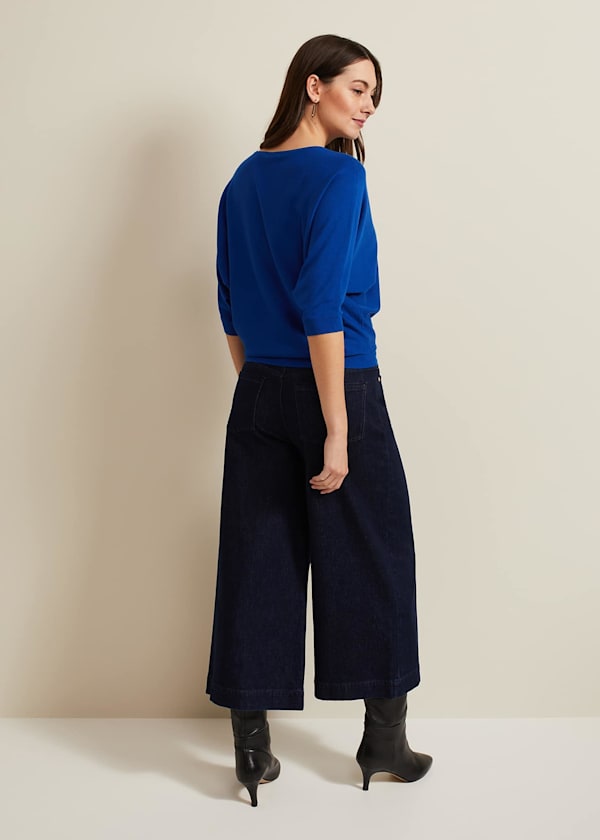 Leyla Dark Wash Denim Culotte