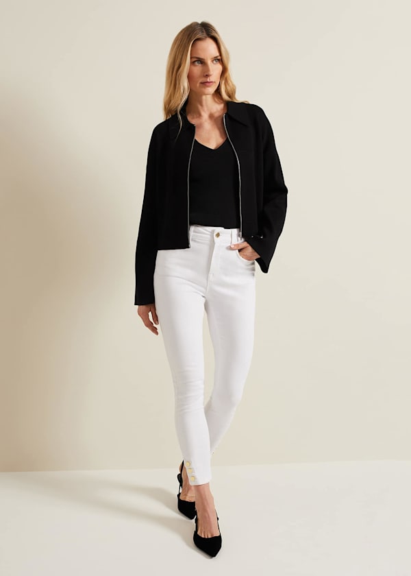 Joelle White Button Detail Skinny Jean