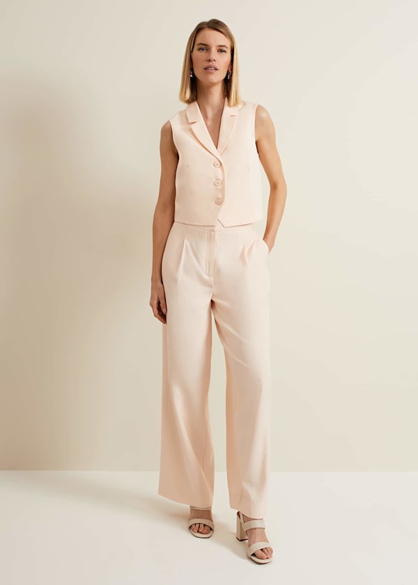 Bianca Wide Leg Peach Trouser